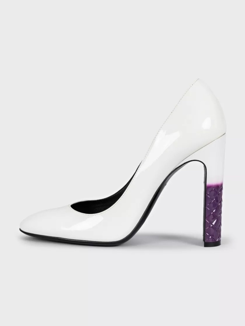 Bottega Veneta Décolleté VerniceBianca Tacco Viola 40 IT